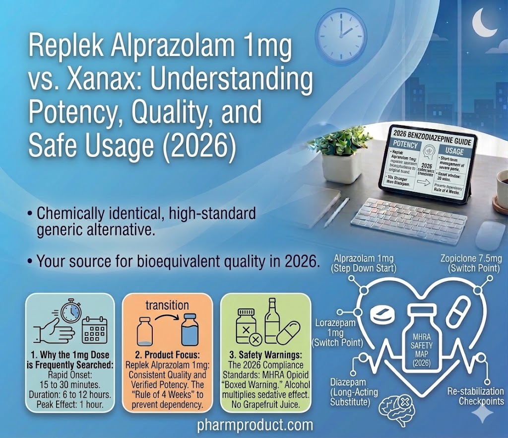 Replek Alprazolam 1mg vs. Xanax: Understanding Potency, Quality, and Safe Usage (2026)